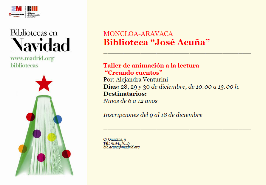 Taller infantil - Creando cuentos - 28, 29 y 30 de diciembre