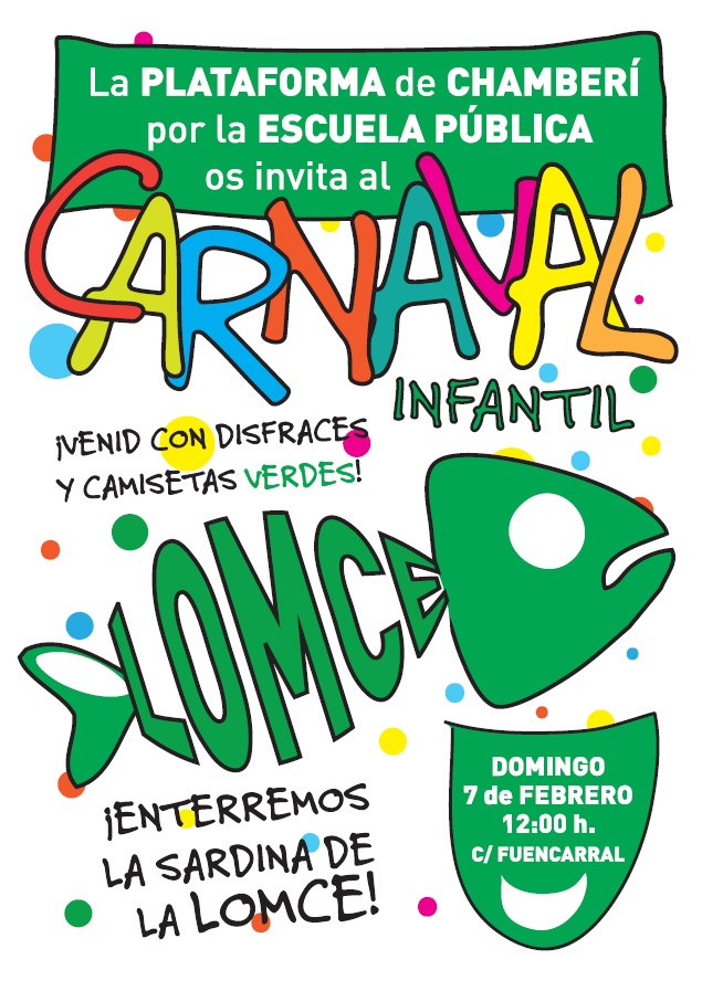 Carnaval infantil. Domingo 7 de febrero. Entierro de la sardina de la LOMCE