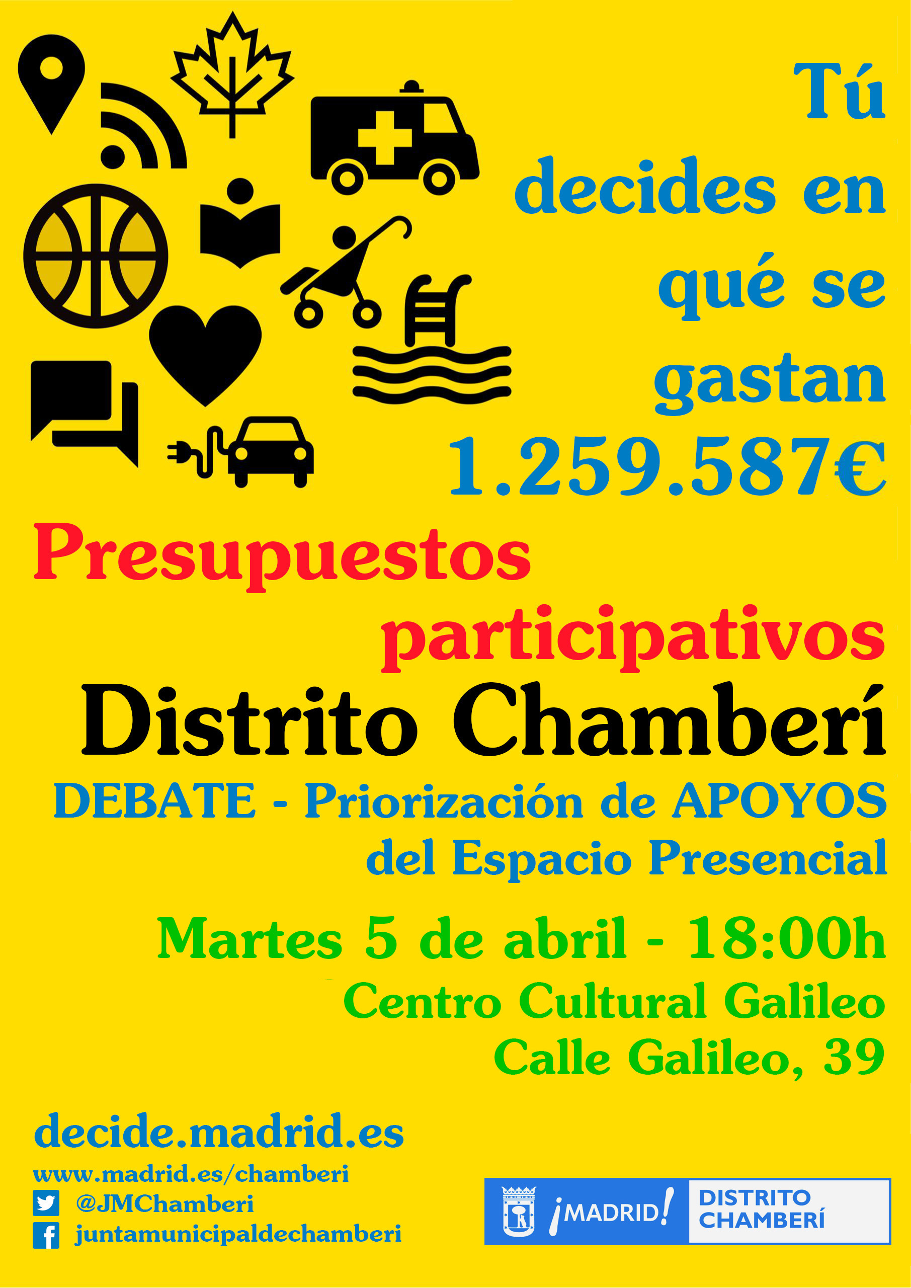 Presupuestos participativos en Chamberí. Se inicia la fase de apoyos. ¡Participa!