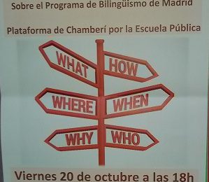 El programa de bilingüismo, a examen. Viernes 20 de octubre, a las 18h. En la casa de la cultura